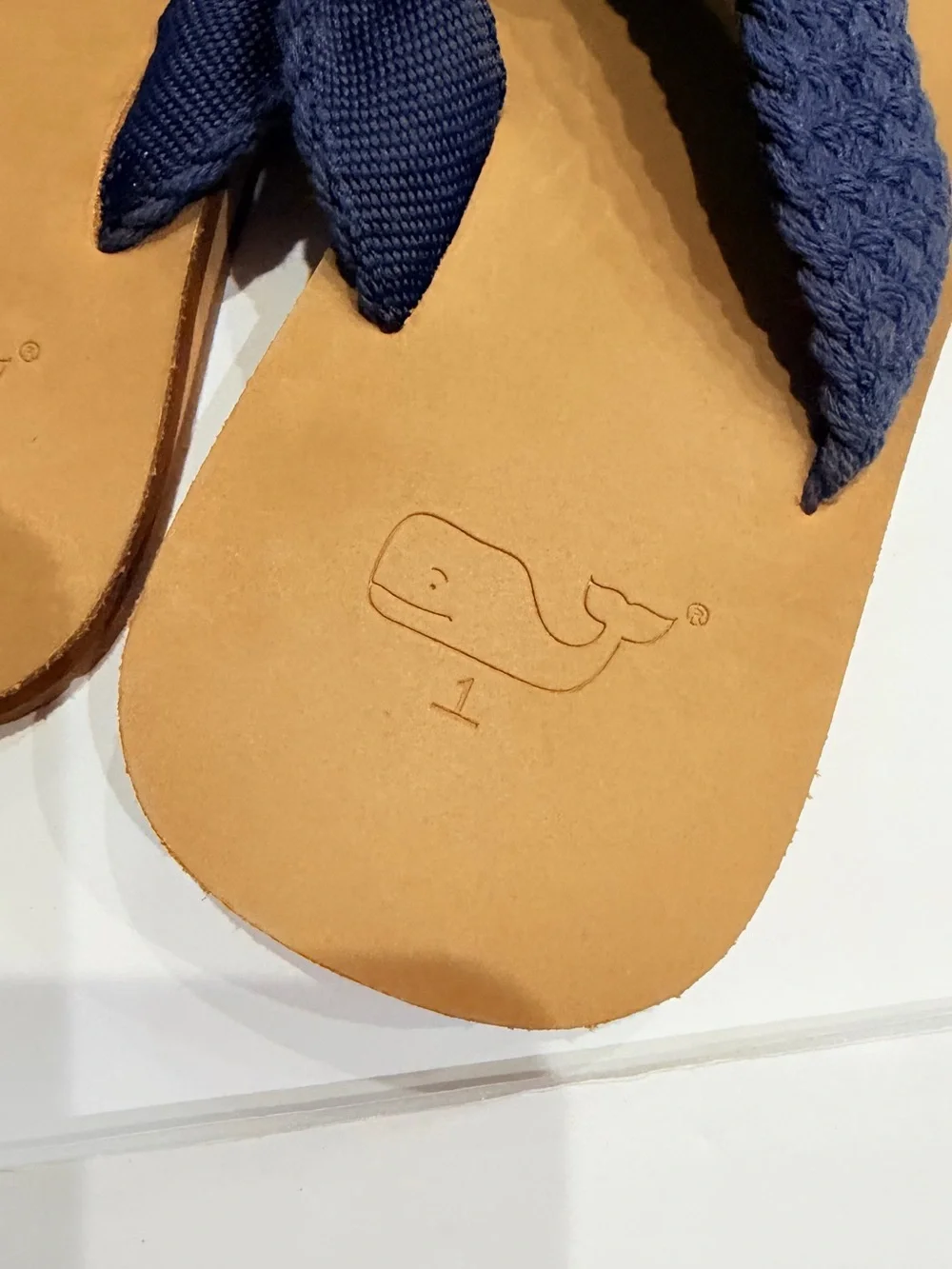 Vineyard Vines Kids Navy Braided Strap Flip Flops